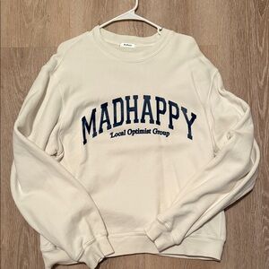 Madhappy Off-White Sweatshirt with Navy Logo